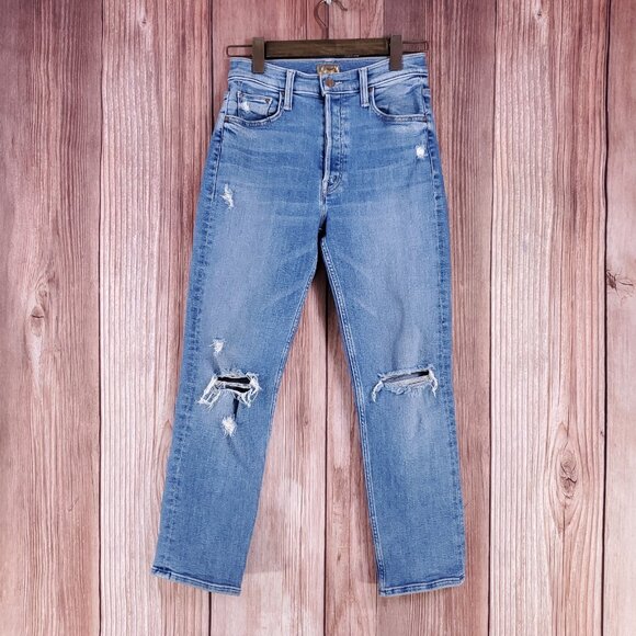 Mother Womens Size 27 The Tomcat Play Like A Pirate Straight Leg Jean Distressed - Picture 1 of 16